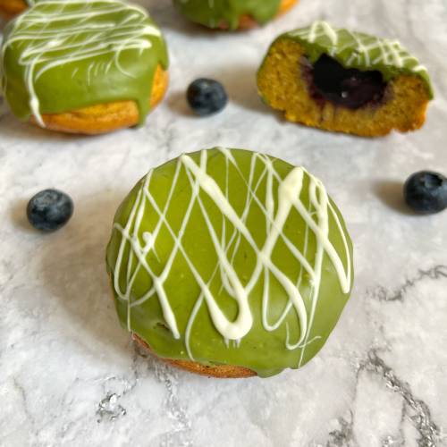 donut de té matcha sin gluten y sin azúcar